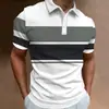 Estación Independiente Europea y Americana Transfronteriza Camisa Polo Nueva para Hombre Estampado Digital Casual de Negocios Manga Corta