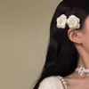 Nuevos Pasadores de Flor de Punto Dulces y Suaves para Otoño e Invierno, Modernos y Versátiles, Elegantes Pinzas Laterales, Accesorios para el Cabello de Navidad y Año Nuevo