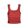A853-24 Verano Nuevo Estilo Americano Camiseta Básica Casual Juvenil para Niña Color Sólido con Pliegues Laterales Ajustado