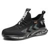 Zapatos de Protección Laboral Aislados de Punto Fly-Knit Transpirable Negros 6Kv para Hombres, Zapatos de Protección Anti-Aplastamiento y Anti-Perforación, Zapatos de Protección Ligeros con Puntera de Acero
