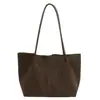 Bolso de Hombro Grande de Gamuza para Viaje de Otoño Nuevo Estilo Coreano 2025 Casual Simple para Mujer INS