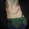 Collar de doble capa de acero de titanio con diseño de nicho para mujer, cadena de suéter con sentido de alta calidad, accesorios de otoño e invierno de nueva moda 2021