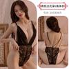 Noite primavera estilo sexy lingerie sexy renda open-end pijamas sedutores feminino Open-end macacão quente uniforme 2389