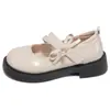 Sapatos Mary Jane Doces Estilo Francês Britânico Femininos 2026 Outono Novo Sola Grossa Versátil Laço Estilo Japonês Sapatos Pequenos de Couro