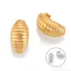 Venta Caliente Transfronteriza Diseño de Nicho Textura Rayada Multicapa Elegante Elegante Barty Acero de Titanio Chapado en Oro Pendientes
