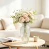 Jarrón de cristal con forma de trompeta, decoración de mesa transparente de alta gama, arreglo floral para sala de estar, recipiente hidropónico simple para flores frescas