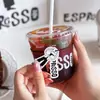 Bolsa de Papel Kraft para Café Desechable Bolsa para Tienda de Té con Leche Bolsa de Empaque para Llevar Taza de Plástico PET para Bebidas Frías Logo