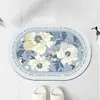 Alfombra de Piso Absorbente Antideslizante para Baño, Cocina, Puerta de Baño, Estampada con Flores de Amazon y Lodo de Diatomeas, Transfronteriza