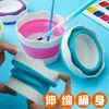 Lavador de Plumas Plegable Cubo Retráctil de Silicona Portátil Pequeño Lavador de Plumas para Niños Cubo Lavador Multifuncional para Plumas de Arte