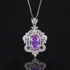 Joyería Zhuang Shengsheng Cobre Base Chapado en Oro Diamante de Alto Carbono Flor de Hielo Cobre Temperamento Lujo Ligero Colgante en Forma de Huevo Femenino 10*14 Venta al por Mayor