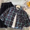 Camisa de Cuadros de Otoño para Niños Muye, Ropa Infantil de Zhili, Huzhou, Cárdigan Elegante Estilo Coreano para Niños, Chaqueta Casual para Bebé