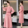 Conjunto de Roupas Femininas Estilo Chanel: Moda Feminina Nova Primavera 2026 Elegante Conjunto de Duas Peças de Lã com Caimento Ajustado