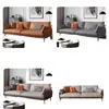 Sofá de escritório em couro italiano de três lugares, estilo simples e casual, ideal para sala de estar ou recepção. Combina com mesa de centro.