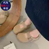 Sandalias de mujer tipo mule con plataforma gruesa, nuevo estilo verano 2026, con decoración de hebilla cuadrada, que aumentan la altura, versátiles, media zapatilla Birkenstock