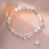 Pulsera Pulsera de Cristal Natural Pulsera Pulsera Elegante para Mujer Estilo Japonés-Coreano Estrella Campana Piedra Ojo de Gato Cristal Rosa Cristal Natural