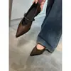 Zapatos Mary Jane de Cuero con Punta Fina y Tacón Grueso Vintage Chuyuji 2026 Otoño Zapatos Poco Profundos Slip-On Súper Elegantes para Mujer