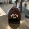 Gorro de lana para bebé con protección auditiva para niños, tejido de punto, estilo coreano, cálido, para otoño e invierno, para niños y niñas, resistente al viento y a juego.