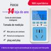 Detector de Potência, Medidor Eletrônico Doméstico para Monitoramento de Potência, Tensão, Corrente, Fator de Potência, Frequência, Multifuncional