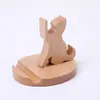 Soporte de escritorio plano de madera maciza soporte para teléfono móvil lindo creativo soporte para teléfono móvil de escritorio venta al por mayor logo grabado
