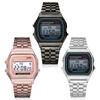 Reloj electrónico LED con correa de acero 2023, ultrafino, dorado y plateado, luz fría, F91W, correa de acero, estilo Harajuku, moda, multifunción, mesa