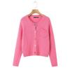 Cárdigan de Punto de Manga Larga con Cuello Redondo Casual Estilo Perezoso Moda Deseo Puro Monopecho Bolsillo Decorativo Elegante Chaqueta Suéter