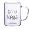 Taza de leche de vidrio, taza de leche resistente al calor, taza de extracción de café, taza de desayuno, impresión de logotipo, se puede personalizar, taza al por mayor