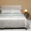 Xiangling Premium Conjunto de Roupa de Cama de Quatro Peças Cor Sólida Tencel Importado Estilo Simples e Luxuoso: Lençol, Capa de Edredom, Fronha e Acessórios de Cama