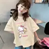 Camiseta de Manga Corta de Algodón Puro para Niñas Verano 2026 Nuevo Estilo Ropa Interior de Manga Media para Niños Top Elegante con Estampado de Dibujos Animados para Bebé