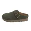 Zapatillas de casa cerradas estilo Birkenstock retro de suela gruesa y versátiles para mujer, nueva moda otoño 2026, sandalias Birkenstock sin cordones