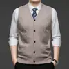 Colete suéter cardigã masculino roupa íntima estação outono e inverno quente slim fit colete de tricô jaqueta cardigã suéter masculino