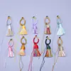 Llavero Cordón de Nudo de Diamante con Borla Corta Bo Ting Accesorios Semi-Terminados para DIY Colgante de Borla Pequeña Joyería