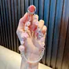 Cadena para Teléfono con Cuentas de Oso Llavero Colgante para Funda de Teléfono Doble Cadena Pulsera Hecha a Mano Colgante para Mujer Accesorio de Muñeca