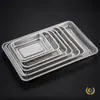 Bandeja de té de acero inoxidable engrosada, bandeja perforada para vaporizar, bandeja de drenaje con agujeros pequeños, bandeja rectangular, bandeja de servicio comercial, bandeja para filtrar aceite y plato de servicio