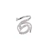 Anillo Ajustable Irregular Ovalado de Doble Capa con Circonita de Lujo Ligero Estilo Europeo y Americano, Anillo Sencillo y Exquisito, Joyería de Moda Personalizada