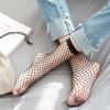Calcetines de Rejilla para Mujer de Tubo Corto Sexy con Cuadrícula Hueca Verano Tubo Medio ins Japonés jk de Malla Modernos
