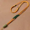Cordón para Colgante de Alta Calidad Tejido a Mano, Hebilla de Seguridad Dorada, Colgante de Jade, Cordón para Collar Amuleto Buda de Cera de Abeja para Hombres y Mujeres