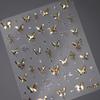 Pegatinas para Uñas Tensor Sweet Cool Mariposa Iridiscente Láser M224 Otoño e Invierno Mariposa Dorada Vintage Ráfaga de Estrellas Pegatinas para Uñas
