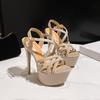 Zapatos de Mujer Huidong Transfronterizos Aliexpress Amazon Tacones de Aguja Pole Dance Tacones Altos Impresionantes Sandalias de Tacón Alto Plataforma Impermeable