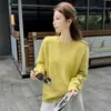 Nuevo suéter de estilo minimalista para otoño e invierno, de corte relajado, holgado y versátil, con efecto adelgazante, fabricado por un fabricante especializado en tejidos de punto de mezcla de lana