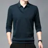 Camiseta Masculina de Manga Longa com Forro de Fleece 2025, Moda Casual Versátil Tendência Outono, Moletom de Fleece Solto com Gola Redonda para Homens