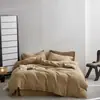 Conjunto de Lençol de Cama e Lençol com Elástico de Gaze Amassada Classe A 100% Algodão Puro, Estilo Ins, Amigo do Bebê, Conjunto de Quatro Peças para Cama, Confortável