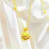 Tienda de Oro Mismo Estilo Oro Arena Fortuna Ladrillo de Oro Mariposa Calabaza Collar Varios Alta Retención de Color Flor de la Suerte Cadena para Clavícula Venta al por Mayor