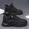 Botas Martin de cano alto, sapatos casuais respiráveis para o outono, com fivelas giratórias, sapatos esportivos masculinos para atividades ao ar livre, botas de trabalho masculinas