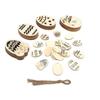 Suministro Directo de Fábrica de Virutas de Madera de Huevo de Pascua Ovaladas Artesanías de Madera con Cuerda de Cáñamo Colgantes de Madera Hechos a Mano DIY en Stock