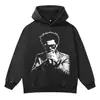 Sudadera con capucha de peso pesado lavada, color liso, estilo retro americano minimalista, de rizo, con control de temperatura, para hombre, de The Weeknd