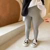 Elmo Beibei Leggings de renda de lã macia de cor sólida para meninas, primavera e outono, estilo coreano, leggings slim-fit para crianças
