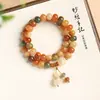 Nuevo Estilo Chino Pulsera de Doble Círculo Bodhi de Dunhuang Exquisita de Estilo Nacional Cuentas de Manzana Pulsera Giratoria de Descompresión para Jugar Mujeres Al por Mayor