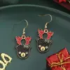 2025 Aretes de Reno de Dibujos Animados Ganchos para Orejas Transfronterizos Nuevos Aleación Navideña Aretes de Botón Navideños Joyería al por Mayor