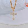 Colar Cruz de Zircônia Pedra de Pensamento Xiyinma para Mulheres, Pingente Simples e de Luxo Leve, Estilo de Luxo Leve Mais Vendido