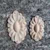 Tallado en Madera Dongyang Paneles de Flores Talladas en Madera Maciza Estilo Europeo, Apliques de Madera para Muebles, Paneles Centrales de Puertas, Apliques de Flores en Esquina de Gabinetes, Flores Redondas Pequeñas, Formas Ovaladas